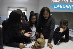 Aulas prática no Laboratório de Ciências